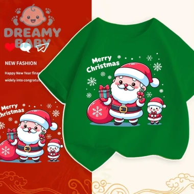 Áo thun COD Chúc mừng Năm mới Giáng sinh họa tiết đáng yêu cotton màu tươi sáng giá 100.333 VND