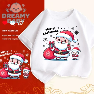 Áo thun COD Chúc mừng Năm mới Giáng sinh họa tiết đáng yêu cotton màu tươi sáng giá 100.333 VND
