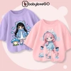 Áo thun Cotton bé gái BabyloveGO tay lỡ rộng, in hình cute dễ thương - 119.000₫ 2