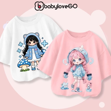 Áo thun Cotton bé gái BabyloveGO tay lỡ rộng, in hình cute dễ thương - 119.000₫ 4 Áo thun Cotton bé gái BabyloveGO tay lỡ rộng, in hình cute dễ thương - 119.000₫ 4