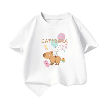 Áo Thun Cotton Bé Trai và Gái In Hình Capybara - Nhiều Màu, Giá 90.000₫