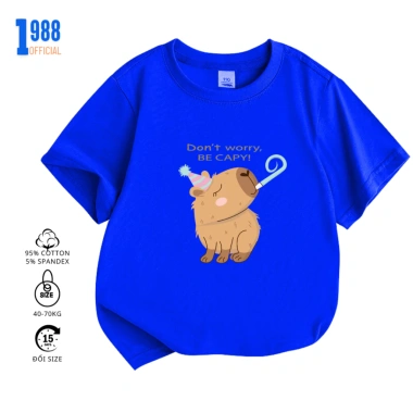 Áo Thun Cotton Bé Trai và Gái In Hình Capybara - Nhiều Màu, Giá 90.000₫