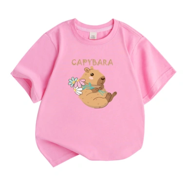 Áo Thun Cotton Bé Trai và Gái In Hình Capybara - Nhiều Màu, Giá 90.000₫