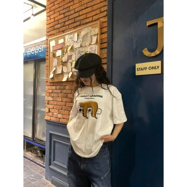 Áo Thun Cotton Con Lười Oversize Unisex - Đồ thoải mái, tặng kèm đôi tất, giá chỉ 139k 2