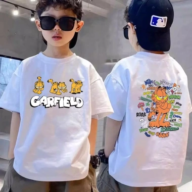 Áo Thun Cotton Đôi Tròn Cổ Garfield 2-10 tuổi, thoáng mát, giá 100.333 VND