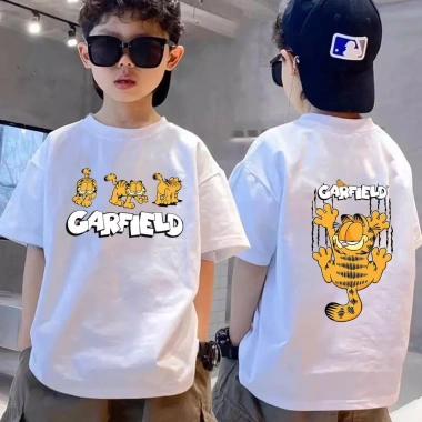 Áo Thun Cotton Đôi Tròn Cổ Garfield 2-10 tuổi, thoáng mát, giá 100.333 VND