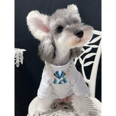 Áo Thun Cotton Hai Màu Tay Ngắn Họa Tiết Chữ Mùa Hè Cho Chó Bichon Pháp Size Lớn Giá Giảm