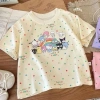 Áo thun cotton hữu cơ bé gái tay ngắn in hoạt hình mùa hè Hàn Quốc - 97.236đ 6