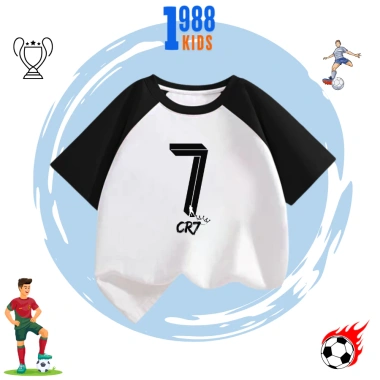 Áo thun cotton in hình số 7 fan Siu Ronaldo, thoáng mát cho bé trai bé gái - 90.000đ