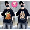 Áo thun cotton Labubu Capy, quần sọc jean túi hộp cho bé trai 12-42kg 185k