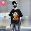 Áo thun cotton Labubu Capy, quần sọc jean túi hộp cho bé trai 12-42kg 185k 3