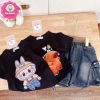 Áo thun cotton Labubu Capy, quần sọc jean túi hộp cho bé trai 12-42kg 185k 6