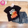 Áo thun cotton Labubu Capy, quần sọc jean túi hộp cho bé trai 12-42kg 185k 7