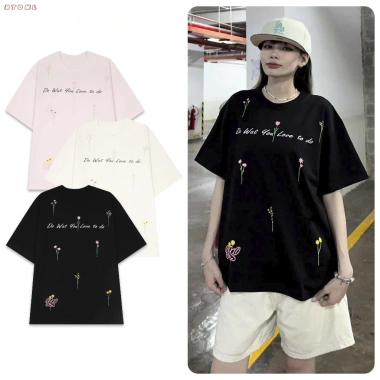 Áo Thun Cotton Mềm Mịn Kiểu Chữ Độc Đáo Unisex Nam Nữ Form Rộng Giá 68.999 VND