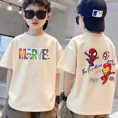 Áo thun cotton mềm ngắn tay hoạt hình trẻ 3-14 tuổi 90-150cm thoải mái 85.999đ 2