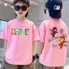 Áo thun cotton mềm ngắn tay hoạt hình trẻ 3-14 tuổi 90-150cm thoải mái 85.999đ 6