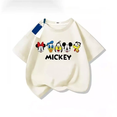 Áo thun cotton ngắn tay in Mickey mùa hè thời trang, thoáng khí - 143,332₫ 2