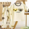 Áo thun Cotton nguyên chất cho trẻ em – tay ngắn + quần dài, đồ mặc nhà mỏng, giá ưu đãi 289.868 VND 4