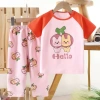 Áo thun Cotton nguyên chất cho trẻ em – tay ngắn + quần dài, đồ mặc nhà mỏng, giá ưu đãi 289.868 VND 5