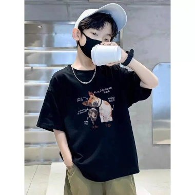 Áo thun cotton phong cách Hàn mùa hè cho trẻ 1‑13 tuổi, cổ tròn, Baju Budak Kanak – Giá ưu đãi 143.332 VND