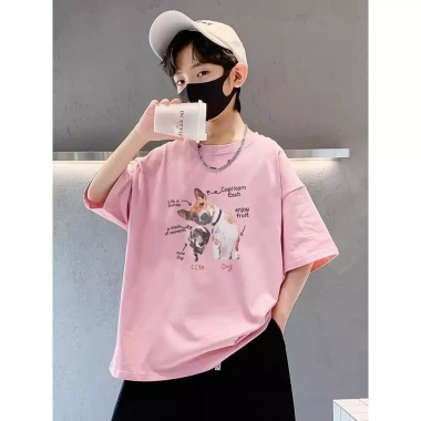 Áo thun cotton phong cách Hàn mùa hè cho trẻ 1‑13 tuổi, cổ tròn, Baju Budak Kanak – Giá ưu đãi 143.332 VND