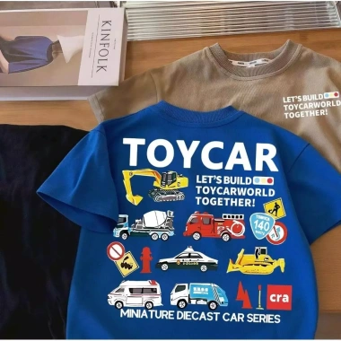 Áo thun cotton TOYCAR cho bé trai/gái - Phong cách casual, vừa vặn hoàn hảo, thiết kế độc đáo, giá ưu đãi 100.333₫