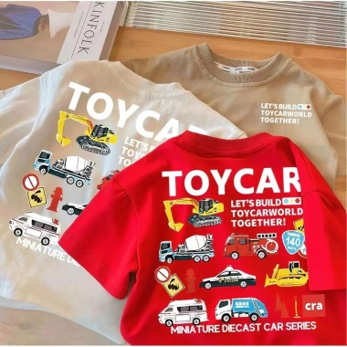 Áo thun cotton TOYCAR cho bé trai/gái - Phong cách casual, vừa vặn hoàn hảo, thiết kế độc đáo, giá ưu đãi 100.333₫