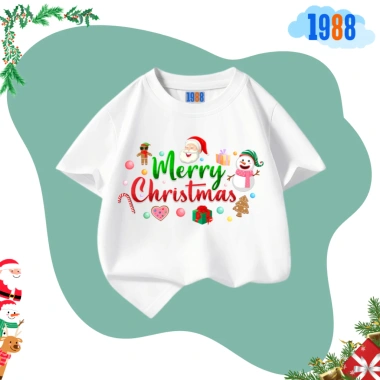 Áo thun cotton trắng 1.988kids in hình Ông già Noel cho bé trai, bé gái - 90.000đ 4 Áo thun cotton trắng 1.988kids in hình Ông già Noel cho bé trai, bé gái - 90.000đ 4