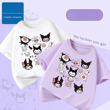 Áo thun cotton trẻ em Dreamy Baby Kuromi rộng rãi, giảm giá 86k tại COD TP.HCM