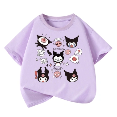 Áo thun cotton trẻ em Dreamy Baby Kuromi rộng rãi, giảm giá 86k tại COD TP.HCM