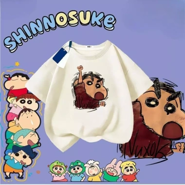 Áo thun Crayon Shin-chan size 90-150 cho bé 8-12 tuổi, vải thấm hút thoáng mát, in hình siêu dễ thương, độ bền cao, phù hợp đi học và chơi ngoài trời, giảm 18 phần trăm chỉ 143.332 VND