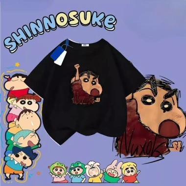 Áo thun Crayon Shin-chan size 90-150 cho bé 8-12 tuổi, vải thấm hút thoáng mát, in hình siêu dễ thương, độ bền cao, phù hợp đi học và chơi ngoài trời, giảm 18 phần trăm chỉ 143.332 VND