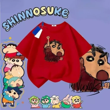 Áo thun Crayon Shin-chan size 90-150 cho bé 8-12 tuổi, vải thấm hút thoáng mát, in hình siêu dễ thương, độ bền cao, phù hợp đi học và chơi ngoài trời, giảm 18 phần trăm chỉ 143.332 VND