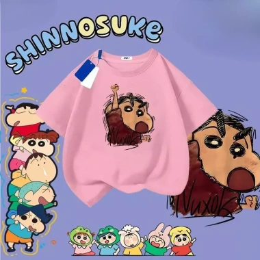 Áo thun Crayon Shin-chan size 90-150 cho bé 8-12 tuổi, vải thấm hút thoáng mát, in hình siêu dễ thương, độ bền cao, phù hợp đi học và chơi ngoài trời, giảm 18 phần trăm chỉ 143.332 VND