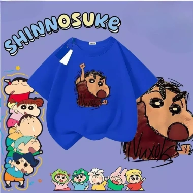 Áo thun Crayon Shin-chan size 90-150 cho bé 8-12 tuổi, vải thấm hút thoáng mát, in hình siêu dễ thương, độ bền cao, phù hợp đi học và chơi ngoài trời, giảm 18 phần trăm chỉ 143.332 VND