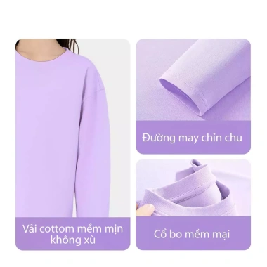 Áo thun dài tay BabyloveGO cho bé trai và bé gái, cotton mềm mịn, cổ tròn basic, giảm còn 99.000₫