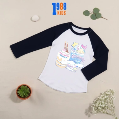 Áo thun dài tay bé gái 1.988kids Cinnamoroll bánh kem, nhiều màu cotton, chỉ 96.000₫