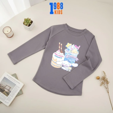 Áo thun dài tay bé gái 1.988kids Cinnamoroll bánh kem, nhiều màu cotton, chỉ 96.000₫