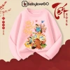 Áo thun dài tay bé gái BabyloveGO mùa thu đông, thun cotton in hình Baby Three mẫu mới siêu yêu - 129k 4