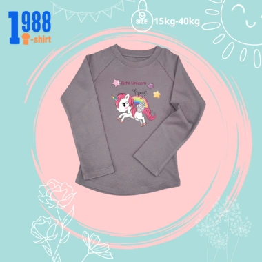 Áo thun dài tay bé gái hình ngựa pony, phù hợp 15‑38kg, áo phông thời trang mã TED038 – Giá chỉ 78.500đ