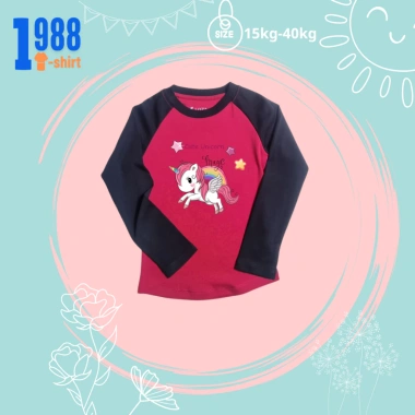 Áo thun dài tay bé gái hình ngựa pony, phù hợp 15‑38kg, áo phông thời trang mã TED038 – Giá chỉ 78.500đ