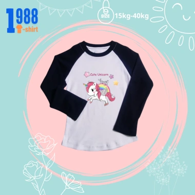 Áo thun dài tay bé gái hình ngựa pony, phù hợp 15‑38kg, áo phông thời trang mã TED038 – Giá chỉ 78.500đ