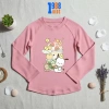 Áo thun dài tay bé gái Pochacco ly trà sữa cotton mềm mại, thoải mái 5