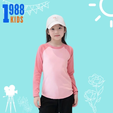 Áo Thun Dài Tay Bé Gái Trơn Vải BoZip Co Giãn Đẹp Mã 1.988TDE02 - 78.500 VND