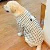 Áo thun dài tay chó lớn chống rụng lông, thoáng khí sọc đen trắng polyester Golden Retriever, Labrador, Border Collie