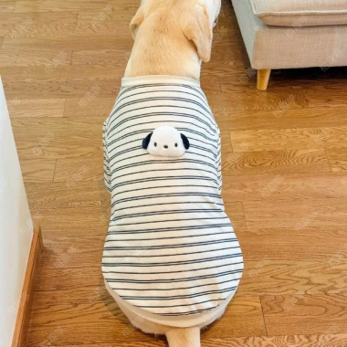 Áo thun dài tay chó lớn chống rụng lông, thoáng khí sọc đen trắng polyester Golden Retriever, Labrador, Border Collie 2
