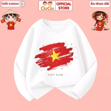 Áo Thun Dài Tay Cờ Đỏ Sao Vàng Việt Nam Cho Bé Trai và Bé Gái CIUCIU KID Cotton Giá 110k 5 Áo Thun Dài Tay Cờ Đỏ Sao Vàng Việt Nam Cho Bé Trai và Bé Gái CIUCIU KID Cotton Giá 110k 5