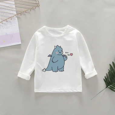 Áo thun dài tay cotton bé trai, bé gái mẫu khủng long – giảm còn 34.810đ 2