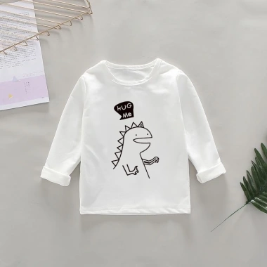 Áo thun dài tay cotton bé trai, bé gái mẫu khủng long – giảm còn 34.810đ 3