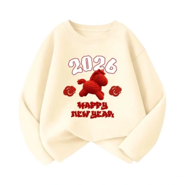 Áo thun dài tay Happy New Year unisex cotton mềm mát size 8-97kg giảm giá 129k 2